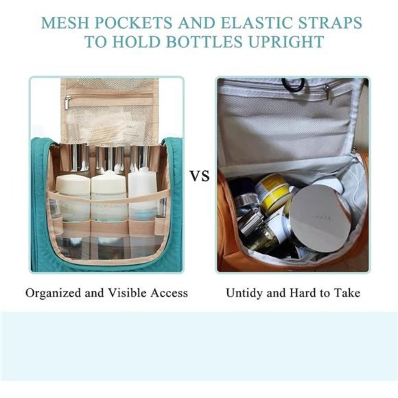 Travel Toiletry Bag for Women, Hanging Toiletry Bag with Hook, Travel Cosmetic - Picture 6 of 6